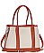 LONG STRAP TWO TONE SATCHEL