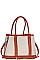 TWO TONE SATCHEL BAG WITH LONG STRAP