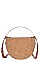 CHIC SEMI CIRCLE CORK TEXTURED CROSSBODY BAG