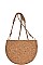 CHIC SEMI CIRCLE CORK TEXTURED CROSSBODY BAG