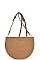 CHIC SEMI CIRCLE CORK TEXTURED CROSSBODY BAG
