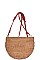 CHIC SEMI CIRCLE CORK TEXTURED CROSSBODY BAG