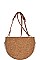 CHIC SEMI CIRCLE CORK TEXTURED CROSSBODY BAG