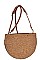 CHIC SEMI CIRCLE CORK TEXTURED CROSSBODY BAG