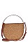 CHIC SEMI CIRCLE CORK TEXTURED CROSSBODY BAG
