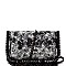 BGW48830-LP Madison West Hematite Chain Accent Quilted Clutch Cross Body