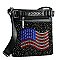 Rhinestone American Flag Crossbody Sling