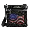 Rhinestone American Flag Crossbody Sling