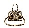 KEY LOCK LEOPARD PRINT SATCHEL BAG