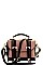 TRENDY COLOR BLOCK CHECK CONVERTIBEL BACKPACK OR CROSSBODY BAG