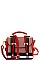 TRENDY COLOR BLOCK CHECK CONVERTIBEL BACKPACK OR CROSSBODY BAG