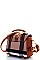 TRENDY COLOR BLOCK CHECK CONVERTIBEL BACKPACK OR CROSSBODY BAG