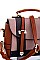 TRENDY COLOR BLOCK CHECK CONVERTIBEL BACKPACK OR CROSSBODY BAG