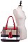 2 IN 1 CHECK AND TASSEL ACCENT SATCHEL WITH WALLET