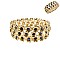 FASHION 3 LINE FLOWER STRETCH BRACELET W/ STONES SLBL071