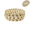 FASHION 3 LINE FLOWER STRETCH BRACELET W/ STONES SLBL071