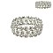 FASHION 3 LINE FLOWER STRETCH BRACELET W/ STONES SLBL071