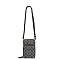 Oval Print Triple-Compartment Cellphone Wallet Messenger Bag
