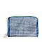 Rhinestone Design Petite Zip Around Wallet