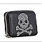 Rhinestone Skull Design Petite Zip Around Wallet