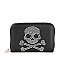 Rhinestone Skull Design Petite Zip Around Wallet