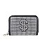 Rhinestone Design Petite Zip Around Wallet