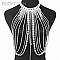 Stylish LARGE CRYSTAL NECKLACE WITH TASSELS Iconic Bodychain