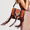 Bohemian Cotton & Linen Fringe Crossbody / Shoulder Bag