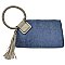 Fashion Cuff Handle Tassel Wristlet Clutch