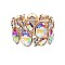 Fashion Oval Gem Cluster Stretch Bracelet SLBQ6