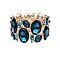 Fashion Oval Gem Cluster Stretch Bracelet SLBQ6