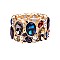 Fashion Oval Gem Cluster Stretch Bracelet SLBQ6