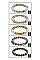 Pack of 12 Bright Crystal Beads Stretch Bracelet Set