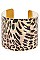 PACK OF 12 ANIMAL PRINT ASSORTED COLOR CUFF BANGLE