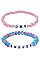 PACK 0F 12 FASHION ASSORTED COLOR 2-PC MULTI BRACELET SET