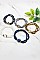 Pack of 12 Three Rows Oval Center Mix Bead Stretch Bracelets Set
