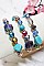 PACK OF 12 FASHION ASSORTED COLOR TURQUOISE GEM STONE STRETCH BRACELET
