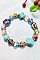 PACK OF 12 FASHION ASSORTED COLOR TURQUOISE GEM STONE STRETCH BRACELET