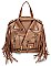 Moto Jacket Design Fringed Backpack / Shoulder Bag