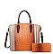 Crocodile Satchel Set With Wallet