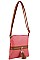 FASHION CUTE TASSEL SMOOTH PU LEATHER CROSSBODY BAG  JYBS-2408