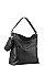 2 IN 1 SMOOTH LEATHER HOBO WITH MINI PURSE SET