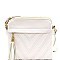Tassel Accent Chevron Quilted 3-Compartment Cross Body