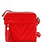 Tassel Accent Chevron Quilted 3-Compartment Cross Body