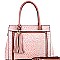 CROCODILE SATCHEL WALLET SET WITH TASSEL