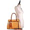 CROCODILE SATCHEL WALLET SET WITH TASSEL