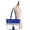 2Tone Mid-Zip Tasseled Tote