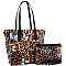 3 in 1 Butterfly Leopard Print Tote Cross Body Value SET