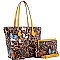 3 in 1 Butterfly Leopard Print Tote Cross Body Value SET