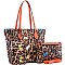 3 in 1 Butterfly Leopard Print Tote Cross Body Value SET